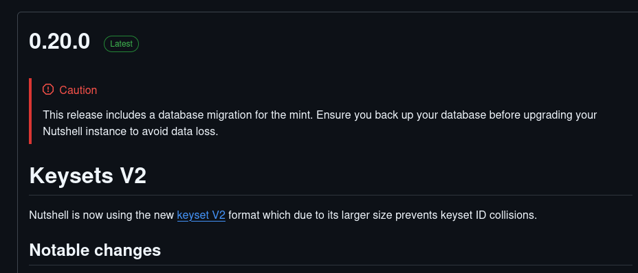 Cashu Backup Database Info