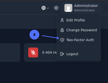 User Menu 2FA